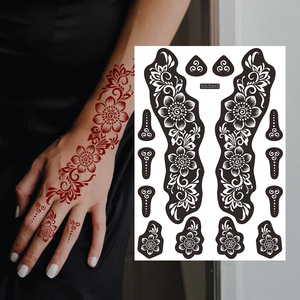 Stencil per Tatuaggi all'Henné OEM, Arte Corporea Temporanea Sexy, Design in Pizzo per Piedi, Tatuaggi all'Henné Neri all'Ingrosso per Donne Modello SS1001RL-SS1012RL - Product Image 1