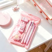 Ensemble cadeau de papeterie 7 pièces couleur macaron avec stylo gel, ruban correcteur, gomme et crayon pour l'école et les études des élèves