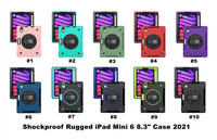 Coque de protection hybride antichoc et robuste pour tablette Apple iPad Mini 6, avec béquille intégrée en TPU et PC