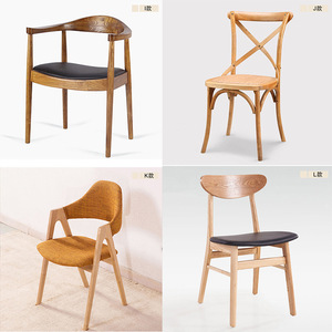 Silla de Comedor Nórdica Creativa de Madera Maciza con Tapicería de Cuero, Multifuncional, Estilo Antiguo JXT para Cafeterías, Tiendas de Té con Leche, Estilo Barril - Product Image 3