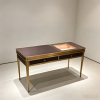 Mostrador de Consulta y Servicio VIP de Lujo Retro para Comercios, Vitrina de Vidrio con Cajones, Mesa de Exhibición de Joyería para Boutique