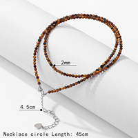 Collier en cristal fait main, perles miniatures facettées de 2 mm, colliers simples à petites perles, collier ras du cou, chaîne claviculaire, bijoux pour hommes et femmes