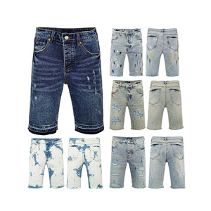 2025 Newest Breathable Solid Streetwear High Quality <strong>Vintage</strong> Ripped Straight Leg Mens Denim Jeans Fashion - Product Image 5