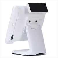 Terminal de point de vente tactile plat 15 pouces avec lecteur de carte NFC, système de point de vente pour supermarché, Windows 10