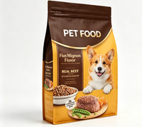 Sacs personnalisés pour aliments pour animaux, résistants à l'humidité, en BOPP/AL/PE Mylar, à fond plat, avec valve et fermeture éclair, pour chiens, chats et animaux de compagnie
