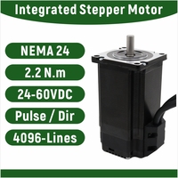 Moteur pas à pas hybride tout-en-un NEMA 24 avec driver intégré, contrôle d'impulsions en boucle fermée, 2,2 N.m, 24-60 VDC, 60 mm