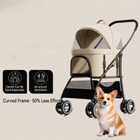 Poussette pliable de luxe pour animaux de compagnie, chariot à bascule avec panier amovible, cadre en acier carbone, poussette personnalisée pour animaux de compagnie, OEM ODM, poussette pour chien