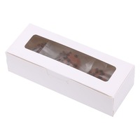 Boîte à pâtisserie écologique jetable en papier kraft, transparente avec fenêtre, à couvercle rabattable, portable, tendance, avec poignée