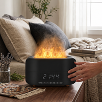 Diffuseur d'arômes avec réservoir de 400 ml, diffuseur d'huiles essentielles à effet flamme, 4 modes de minuterie, Bluetooth, cadeau pour chambre à coucher, personnalisation d'usine