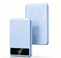 Batterie externe magnétique ultra-fine sans fil 4800mAh PD 22.5W à charge rapide avec écran LCD numérique, batterie Li-polymère, chargeur de téléphone