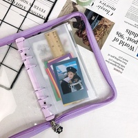 Material de Oficina, Carpeta de Archivo A8 A5 A6 B5, Bolsa para Documentos, Carpeta con Cierre de 6 Anillas, Bolsillos de Plástico PVC, Carpeta con Anillas A5