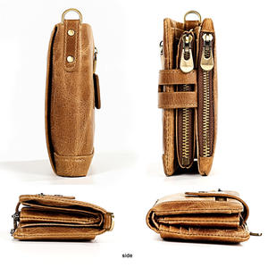 Diseñador de lujo de cuero genuino <span class=keywords><strong>Crypto</strong></span> Wallet Moda Casual Smart RFID Tarjetero Saffiano Patrón Logo Mayorista Billeras - Product Image 3