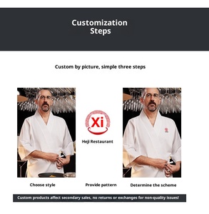 Uniforme de chef japonais, vêtements de travail pour restaurant Izakaya, sushi, <span class=keywords><strong>kimono</strong></span> de serveur, cuisine japonaise de style <span class=keywords><strong>coréen</strong></span>, vêtements de chef - Product Image 5