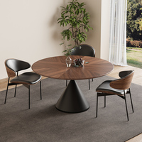 Table à manger en bois de luxe haut de gamme, style minimaliste, table à manger ronde pour la maison, table élégante pour restaurant, maison