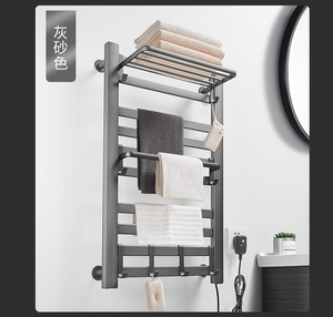 Sèche-serviettes électrique moderne en aluminium à température réglable pour salle de bain et toilettes, avec fonction chauffante - Product Image 5