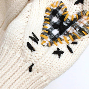Women's Embroidered Knitted <b>Cardigan</b> Loose Fit Full Sleeve Vintage Style Single Breasted Medium <b>Thickness</b> Anti-Pilling - Product Image 3