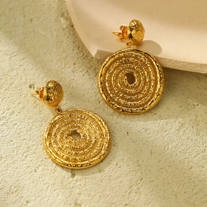 <span class=keywords><strong>Orecchini</strong></span> Pendenti Circolari Esagerati Placcati Oro <span class=keywords><strong>in</strong></span> <span class=keywords><strong>Acciaio</strong></span> Inossidabile per Donna Gioielli Trendy per Matrimonio - Product Image 4