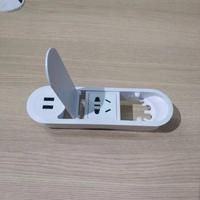 Cache-câbles de bureau moderne en plastique avec ports USB et prise escamotable pour la gestion des câbles à domicile et au bureau