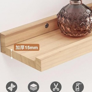 Estante de pared de madera maciza, rectangular, duradero, multiusos, para dormitorio, sala de estar, cocina - Product Image 3