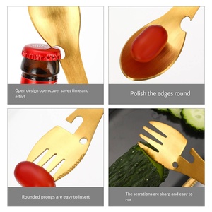 Utensile <span class=keywords><strong>Multifunzione</strong></span> 5-in-1 in Acciaio Inox, Spork con Apribottiglie per Escursionismo e Backpacking - Product Image 5
