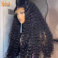 Pelucas de Cabello Humano Rizado Virgen Vietnamita Birmano con Densidad del 250% 300%, Sin Pegamento, Pelucas Frontales de Encaje HD 13x4 13x6 para Mujeres Negras