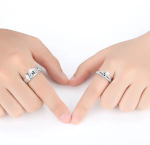 These Korean-Japanese silver <b>couple</b> <b>rings</b> sleek and stylish suit dates or anniversaries with subtle romance - Product Image 2