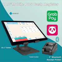 Caja Registradora POS Móvil con Tableta de 10.1 Pulgadas, Impresora de Recibos con Soporte / Impresora Térmica de 2 Pulgadas / Software