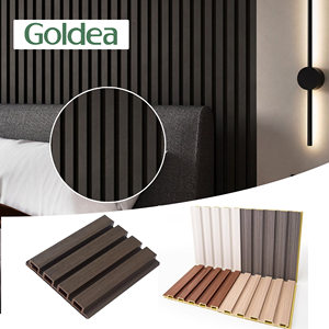 Pannello murale WPC personalizzato interno decorativo striscia di <span class=keywords><strong>legno</strong></span> <span class=keywords><strong>rivestimento</strong></span> in plastica composita <span class=keywords><strong>parete</strong></span> - Product Image 1