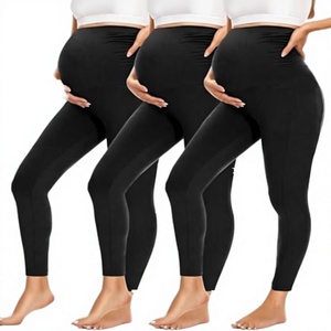 Pantalon Legging Taille Haute Respirant en Velours Fin Style Vintage Uni Longueur Cheville avec Poches pour l'Été - Product Image 1