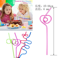 10/20/30 pièces pailles à boucle folle réutilisables pour les fêtes ventouses à boire pailles torsadées colorées pour enfants carnaval Bar Restaurant