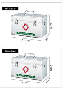 Wedacraftz botiquín de primeros auxilios de aluminio de 10/12/14/16 pulgadas, botiquín de medicina para el hogar con suministros de emergencia - Product Image 4