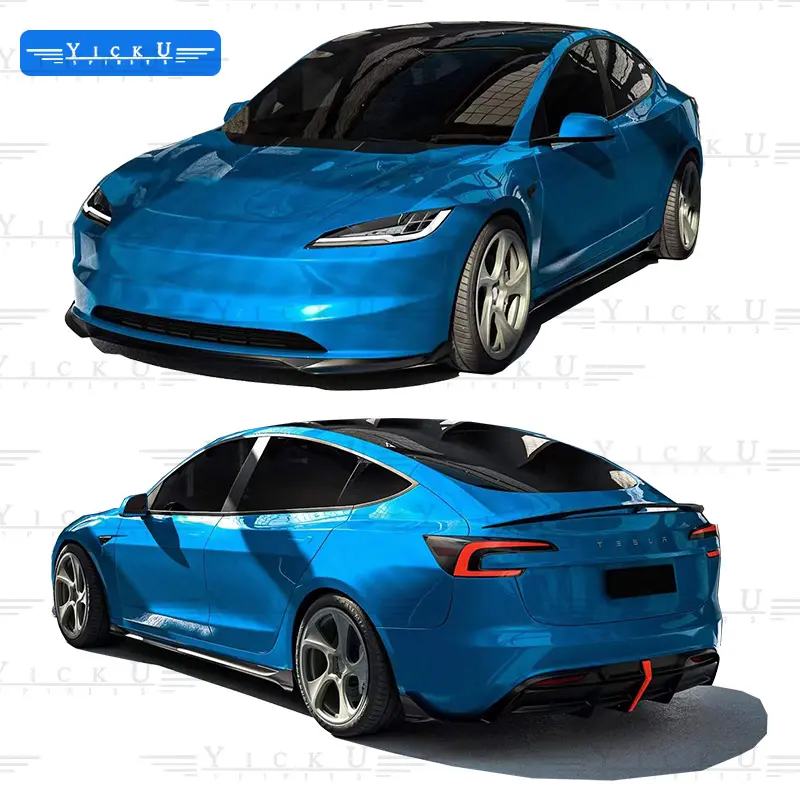 Комплект кузова робота из углеродного волокна, передняя боковая юбка, задний спойлер, капот двигателя, подходит для 23 моделей Tesla Model 3