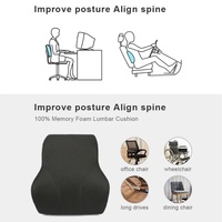 Coussin de soutien lombaire réglable en mousse à mémoire de forme, coussin de soutien dorsal ergonomique et orthopédique pour siège inclinable de voiture
