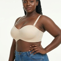 Soutien-gorge sans bretelles pour femmes grandes tailles, invisible, push-up, antidérapant, fin, uni, pour adultes, idéal pour robe de mariée d'été