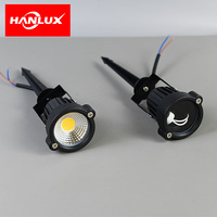 Luminaire de jardin extérieur étanche GU5.3 IP65 en plastique et verre, noir, avec fixation frontale amovible pour allée, pelouse et aménagement paysager