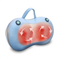 Masseur de cou portable à brancher avec fonction musicale, appareil de massage cervical par pétrissage et impulsions, et coussin pour le cou