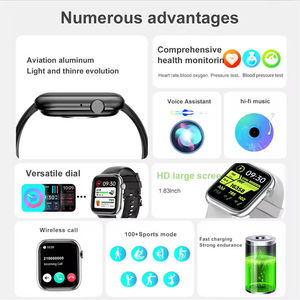 Montre connectée G104 pour hommes, écran tactile HD 1,83'', moniteur de fréquence cardiaque, montre connectée sportive pour Android - Product Image 5