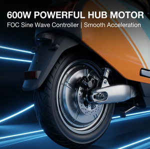 Scooter électrique haute performance pour adultes, 2 places, 600W, batterie LiMn2O4 60V24Ah, cyclomoteur électrique - Product Image 6