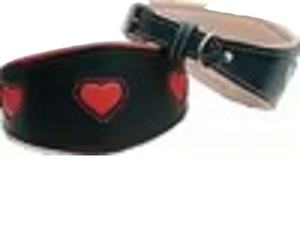 Collier personnalisable en cuir de luxe pour petit chien, design en forme de cœur solide, rembourré et durable, décoration à rivets, exportation directe - Product Image 1