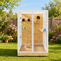 Cage à oiseaux durable et grande, volière en bois d'intérieur, maison à oiseaux pratique pour les perroquets, les animaleries et l'usage domestique
