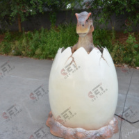 Statue réaliste d'œuf de dinosaure en fibre de verre pour parcs à thème, maternelles et expositions scolaires - Œuf de dinosaure personnalisable et résistant aux intempéries