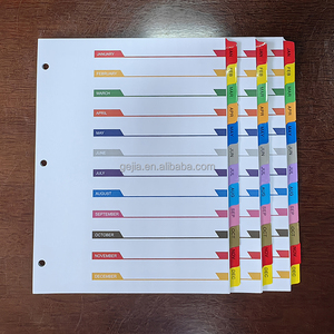 Nhà sản xuất tùy biến chỉ số chia trang với các tab óng ánh 12 tháng Màu Tab kế hoạch chỉ số chia trang - Product Image 3