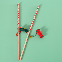 Bâtonnet de chat interactif en forme de bonbon de Noël, avec clochette et jouet en peluche, pour le jeu des animaux de compagnie - Vente chaude