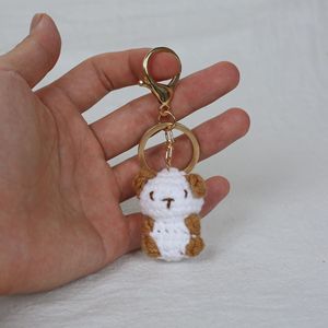 Portachiavi Artigianale Personalizzato all'Uncinetto a Forma di Animale Cartone Animato Gelato 3D (Maiale, Rana, Agnello, Cono) - Ciondolo Carino per Borsa, Cappello, Accessorio Fai da Te - Product Image 3