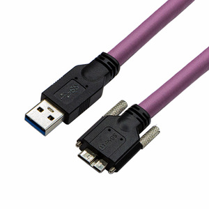 High Flex Machine Vision USB 3,0 a Micro-B Cable <span class=keywords><strong>DE</strong></span> DATOS Bloqueo <span class=keywords><strong>de</strong></span> tornillo para Cámara Industrial HDD 3M - Product Image 1