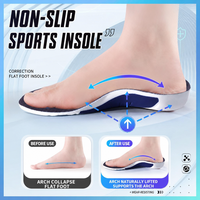 Semelles de sport 4D Cloud avec coussin d'air intégral en PU, absorption des chocs, soutien de la voûte plantaire, mécanisme à trois points, correction de la plante plate