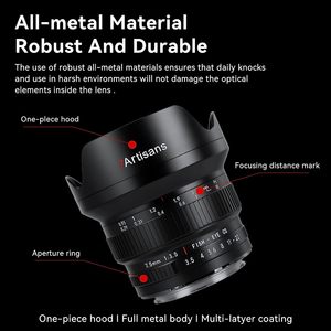 7Artisans 7.5mm F3.5 objectif <span class=keywords><strong>d</strong></span>'appareil photo reflex numérique APS-C à mise au point manuelle grand angle pour Canon EF-S T3I 77D 80D <span class=keywords><strong>Nikon</strong></span> F <span class=keywords><strong>D7500</strong></span> D90 - Product Image 5