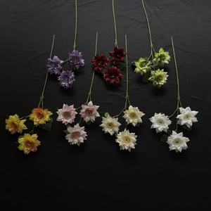 Bouquet de chrysanthèmes artificiels Junheyuan blanc, champagne, rose, violet, rouge, orange, vert, arrangement floral, décoration de mariage - Product Image 4
