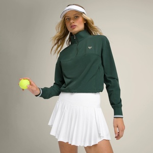 Camiseta de Tenis Personalizada de Secado Rápido, Transpirable, con Media Cremallera, Corte en A, Suave, Cintura Alta Elástica, Manga Larga, para Golf - Product Image 1