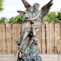Figurines de Cupidon en bronze grandeur nature avec impression en relief personnalisée, design antique pour la décoration de la maison, cour de château, jardin